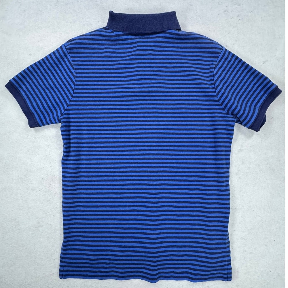 Polo Ralph Lauren Mens Trim Fit Striped‎ Polo Shirt Blue Red Pony Large L - Picture 7 of 7